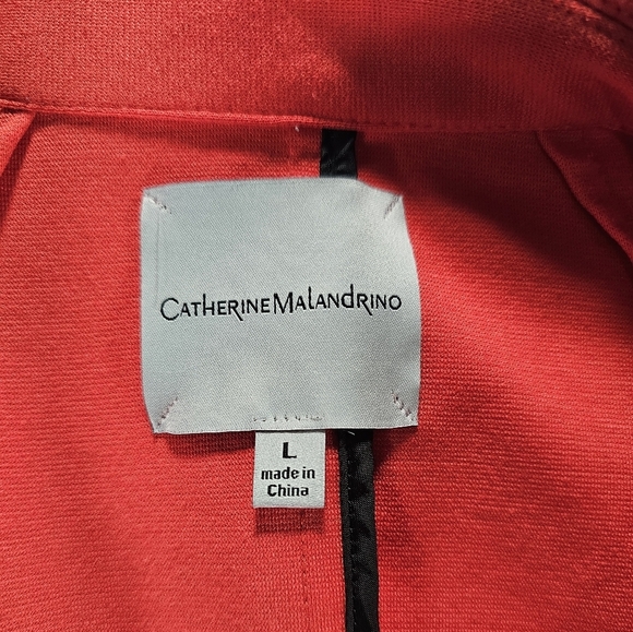Katherine Malandrino Vibrant Orange Tailored Blazer Size Large - Picture 3 of 5
